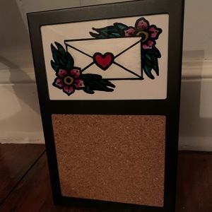 Hand oil painted picture frame cork board entryway notes night stand letter gift